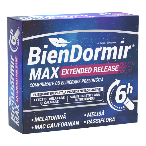 Bien Dormir Max Extended release - 30 comprimate cu eliberare prelungita Fiterman Pharma
