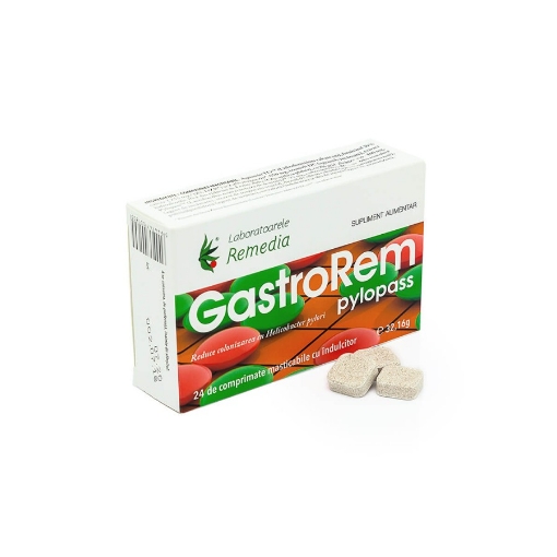Remedia Gastrorem Pylopass - 24 comprimate masticabile