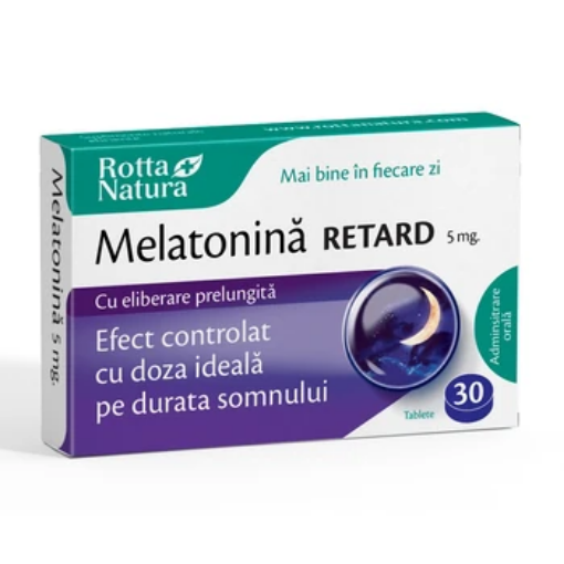Poza cu Rotta Natura Melatonina retard 5mg - 30 tablete