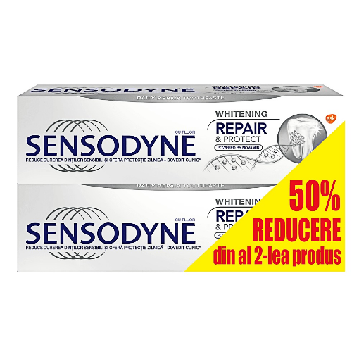 Poza cu Sensodyne pasta de dinti Repair & Protect Whitening - 75ml (pachet promo 1+1 la 50% reducere)