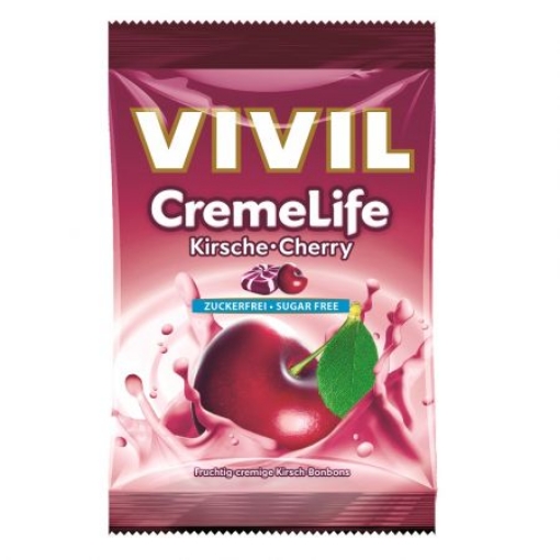 vivil bomboane creme life classic cu cirese fara zahar 110g