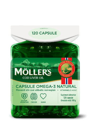 Poza cu Mollers Omega 3 Cod Liver Oil - 120 capsule moi
