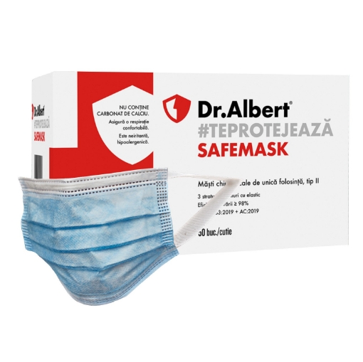 Poza cu Masca chirurgicala Safemask  - 50 bucati Dr. Albert 