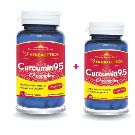 Herbagetica Curcumin95 C3 complex - 60 capsule (pachet promo +10 capsule)
