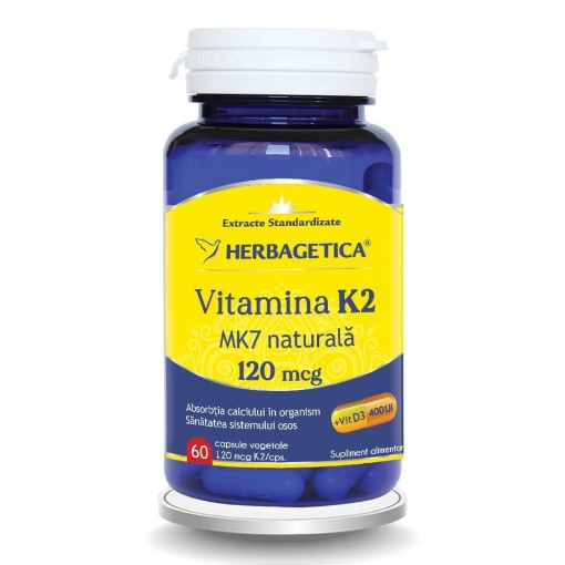 Poza cu Herbagetica Vitamina K naturala 120mg - 60 capsule