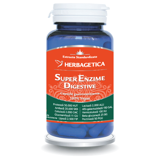 Herbagetica Super enzime digestive - 60 capsule