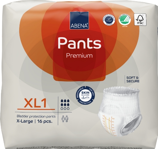 Poza cu Abena Pants XL1 scutece tip chilot pentru adulti (130-170cm) 1900ml - 16 bucati