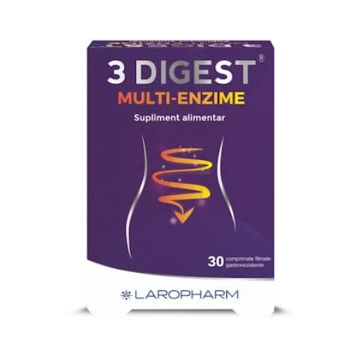 3 Digest Multi-Enzime - 30 comprimate filmate Laropharm