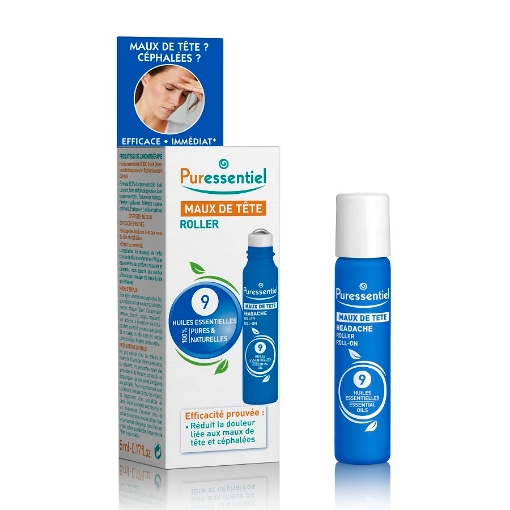 Poza cu puressentiel headache roll-on pt dureri de cap cu 9 uleiuri esentiale 5ml