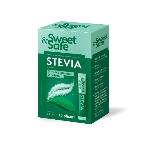 Sly Nutritia Indulcitor natural stevie Sweet&Safe - 40 plicuri