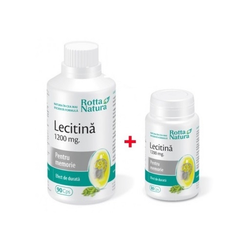 Rotta Natura Lecitina 1200mg - 90 capsule (pachet promo + Rotta Natura Lecitina 1200mg - 30 capsule)