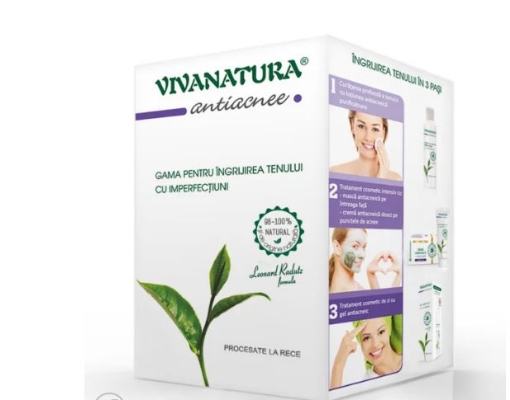 Poza cu VivaNatura Kit ingrijire ten acneic (crema + masca + lotiune + gel)