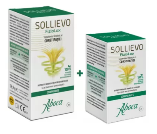 Aboca Sollievo Fiziolax - 45 tablete (pachet promo + Aboca Sollievo Fiziolax - 27 tablete)