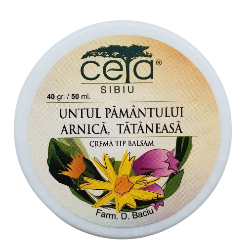 Ceta crema tip balsam cu untul pamantului, tataneasa si arnica - 40 grame