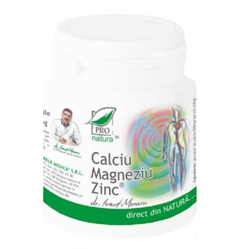 Poza cu ProNatura Calciu Magneziu Zinc - 60 capsule