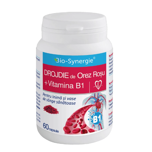 bio-synergie drojdie de orez rosu+vitamina b1 60cps