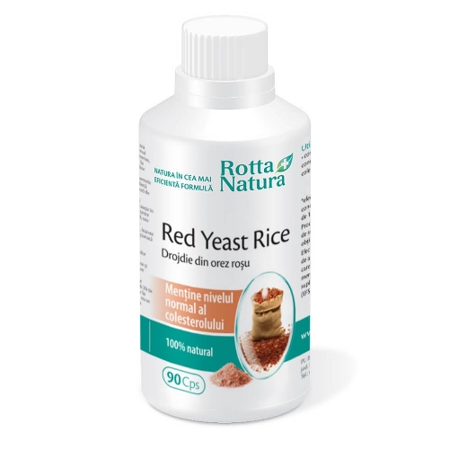 Poza cu Rotta Natura Red yeast rice (Drojdie din orez rosu) 635mg - 90 capsule