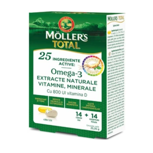 Mollers Total - 14 capsule moi + 14 comprimate filmate