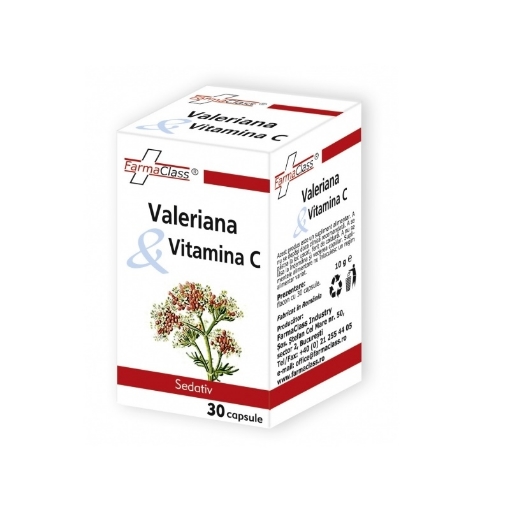Poza cu farma class valeriana vitamina c ctx30 cps