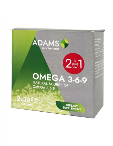 Poza cu Adams Vision Omega 3-6-9 - 30 capsule (pachet promo 1+1)