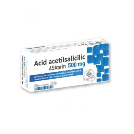 Poza cu Asaprin Acid acetilsalicilic 500 mg - 20 comprimate