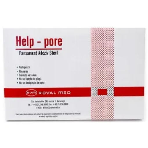 Poza cu Help-Pore Pansament adeziv steril 15cm/10cm - 50 bucati RovalMed