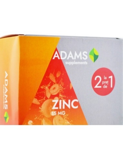 Adams Vision Zinc 15mg - 30 tablete (pachet promo 1+1)