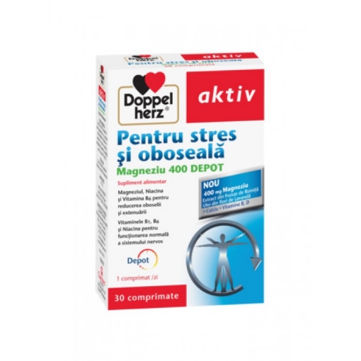 Doppelherz Aktiv pentru Stres si Oboseala Magneziu Depot 400 - 30 comprimate