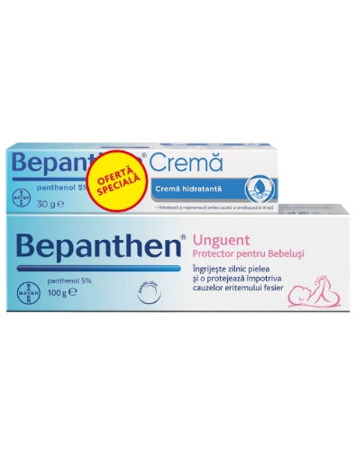 Bepanthen 5% unguent - 100 grame (pachet promo + Bepanthen 5% crema - 30 grame)