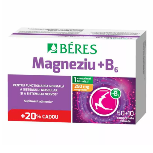 Beres Magneziu + B6 - 50 comprimate filmate (+10 comprimate filmate)