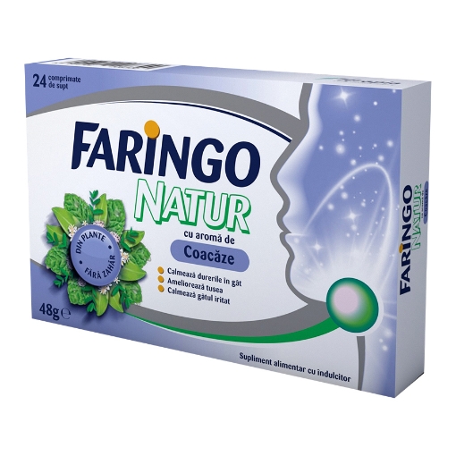 FaringoNatur cu aroma de coacaze - 24 comprimate de supt