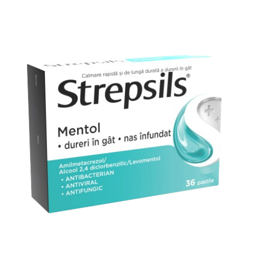 Strepsils Mentol - 36 pastile de supt